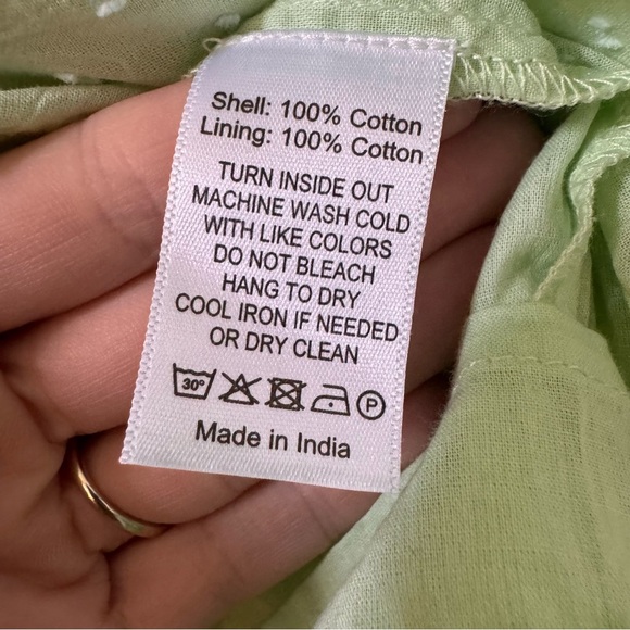 Never A Wallflower High Neck Mini Dress in Mint Swiss Dot Green Size XS - Picture 12 of 12